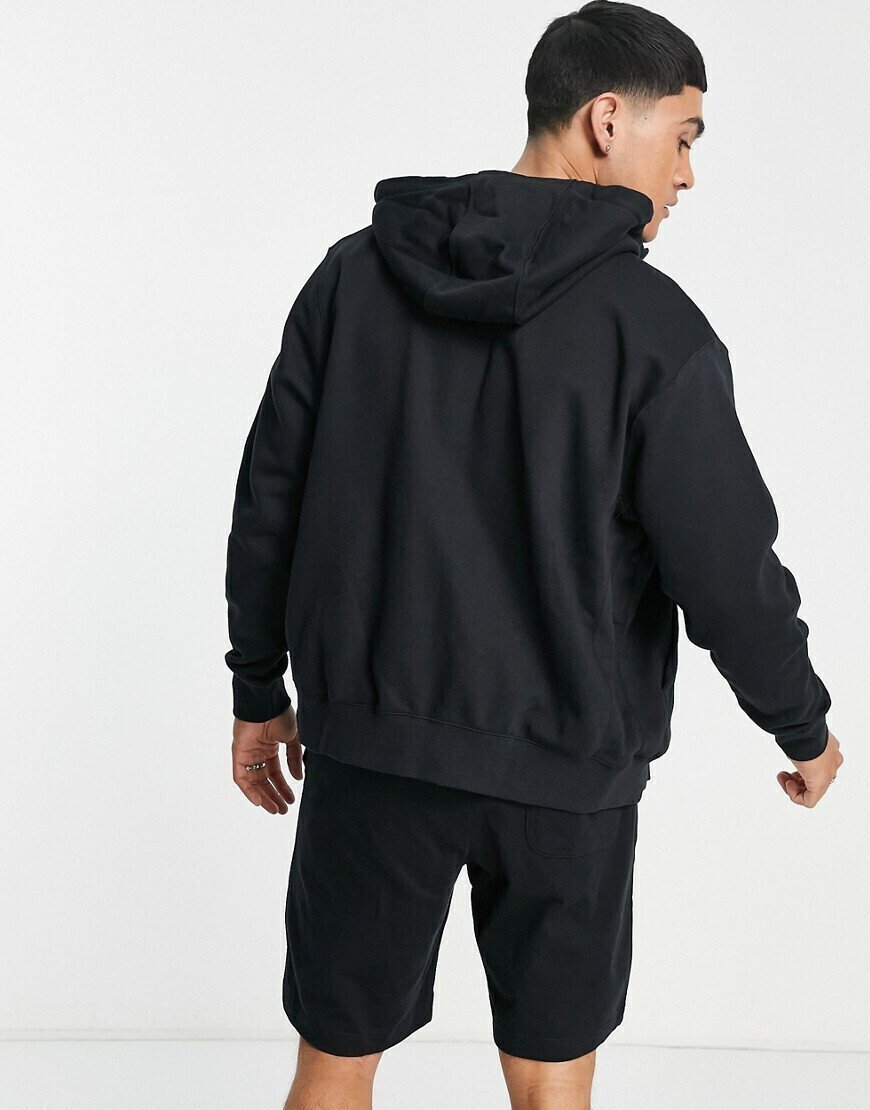 NikeClub Φούτερ Fleece με Κουκούλα Μαύρο - Image 2